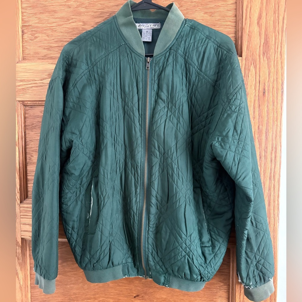 Vintage silk green bomber jacket